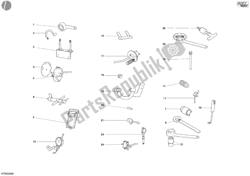 Tutte le parti per il Attrezzi Di Servizio Dell'officina, Motore del Ducati Supersport 800 SS USA 2005